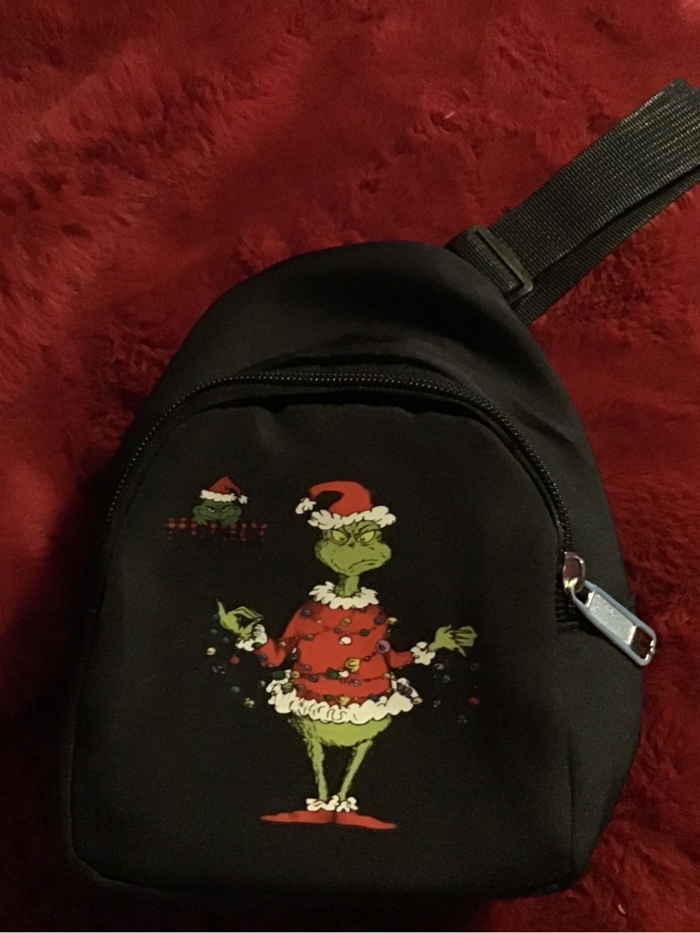Grinch Holiday small crossbody bag - Black